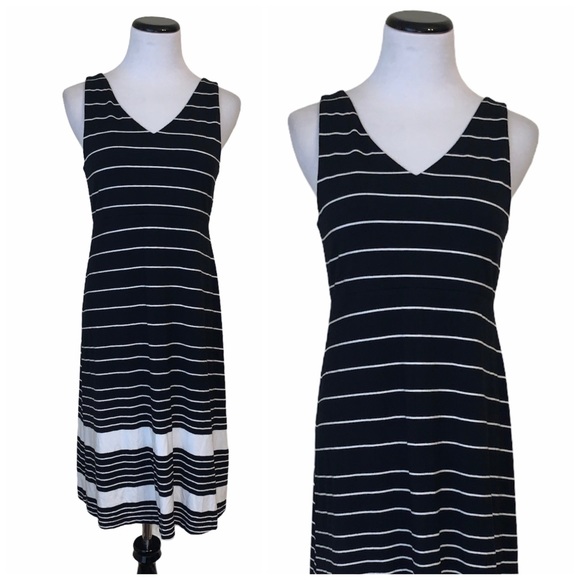 Athleta Dresses & Skirts - Athleta black white striped Santorini dress medium